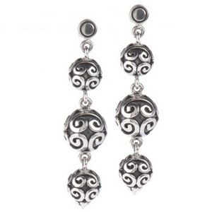 Surati Artisan Crafted Sterling Drop Bead Earrings